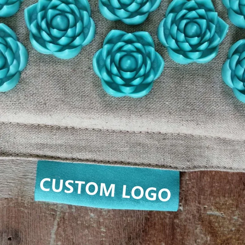 Natural Linen Yoga Yantra Foot Shakti Lotus Spikes Massage Acupressure Mat