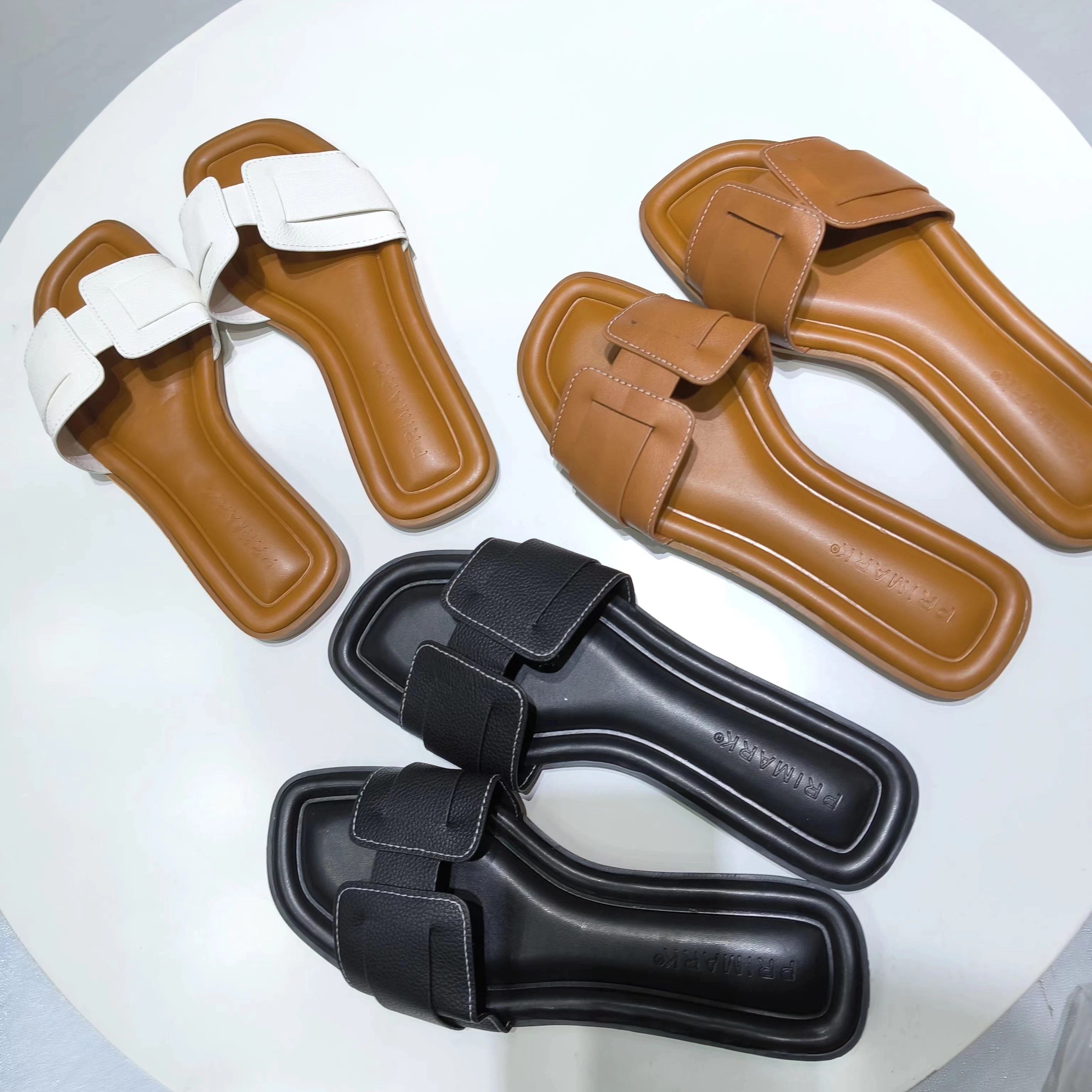 S0193X        Single flat slippers fairy style sandals open toe hot sale high quality flip flops foreign trade large size