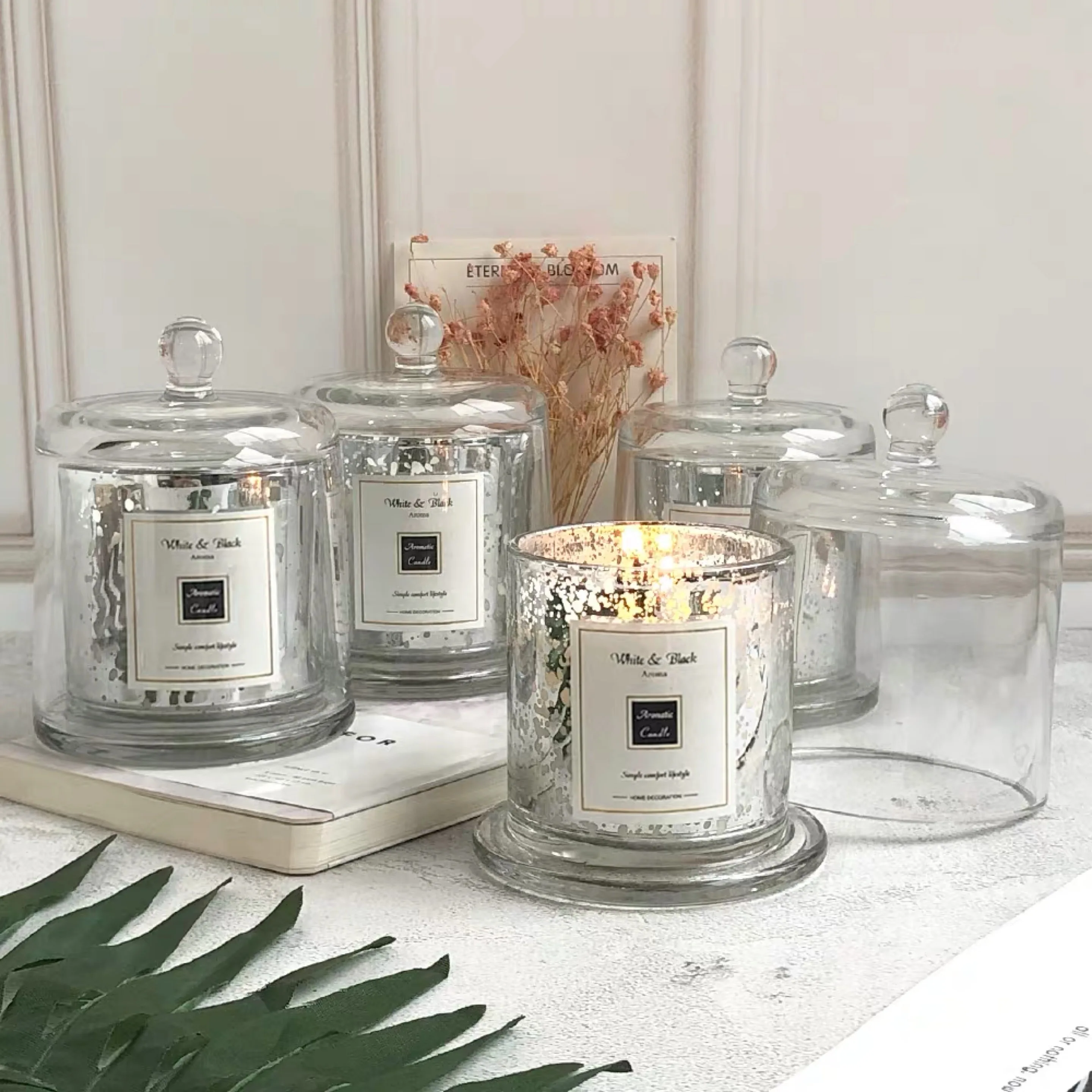 Domed Cover Jar Candle Soy Wax Bell Glass Custom Luxury Gifts Natural Scented Wedding Home Decoration OEM Custom Fragrance 150g