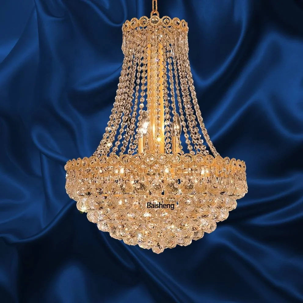 
french crown queen crystal chandelier treo lestenec karaihe kirikiri european style lamp for home decoration suspension lamp 