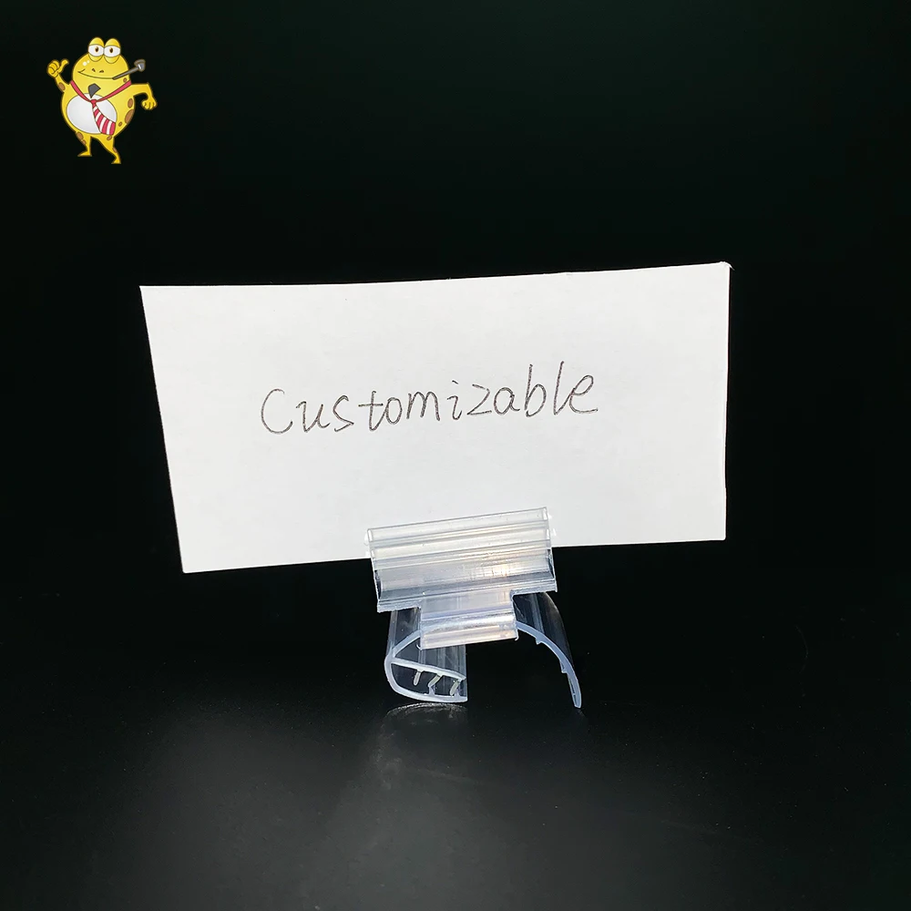 Plastic transparent super grip sign holder shelf talker talker clips