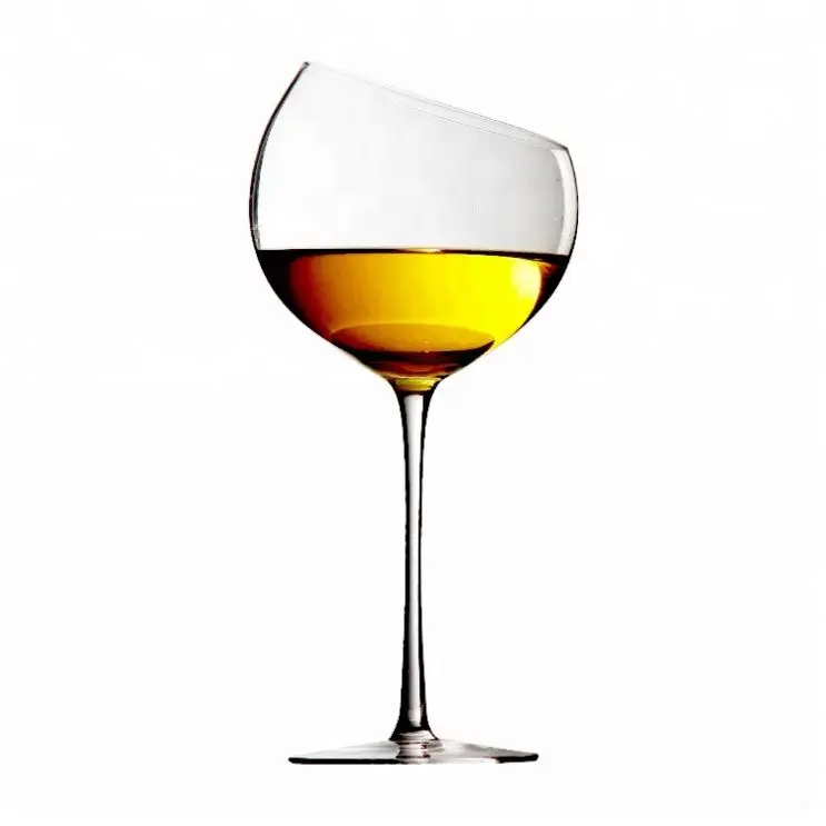 Luxury Designed Creative Novelty Heart Shape Slanted Wine Glasses