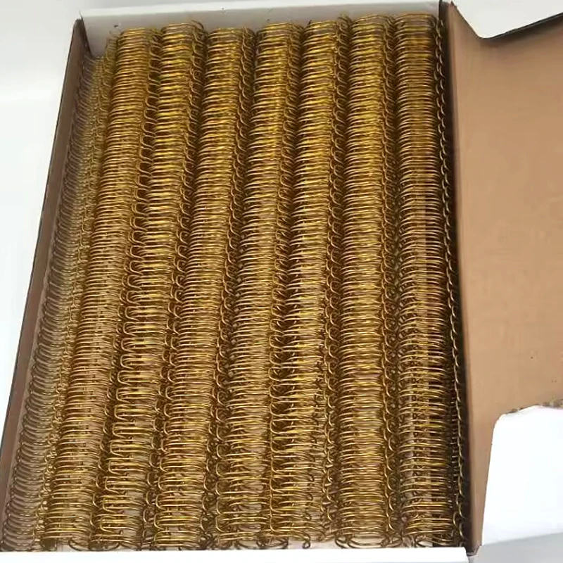 gold 12.7 mm black color 1/2inch  double loop binding wire metal double loop wire for binding  golden double wire  O