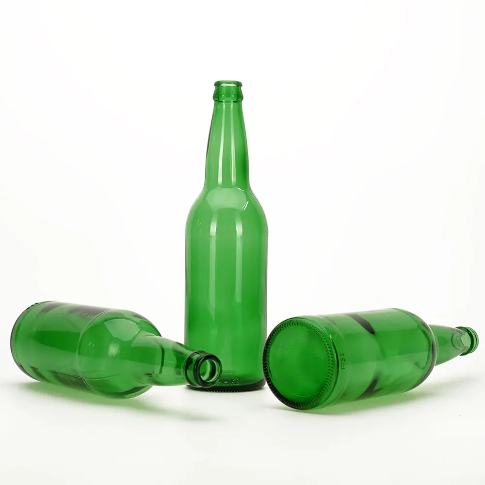 Factory Direct Empty Beer Bottle Supplier Emerald Green Glass Bottle 650 ml Beer Bottle with Cork Finish
