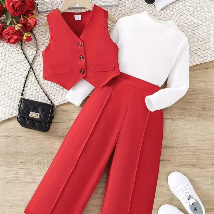 4-10 Years Children Clothing Boutique 3 Piece Set Kids Girls Clothing Sets 10 Years