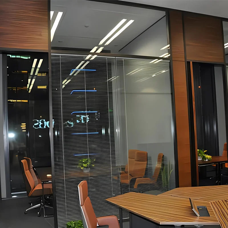 Customizable Modern Office Partitions Glass Divider Wall with MDF Aluminium Metal and Steel-for Hall Custom Size Available