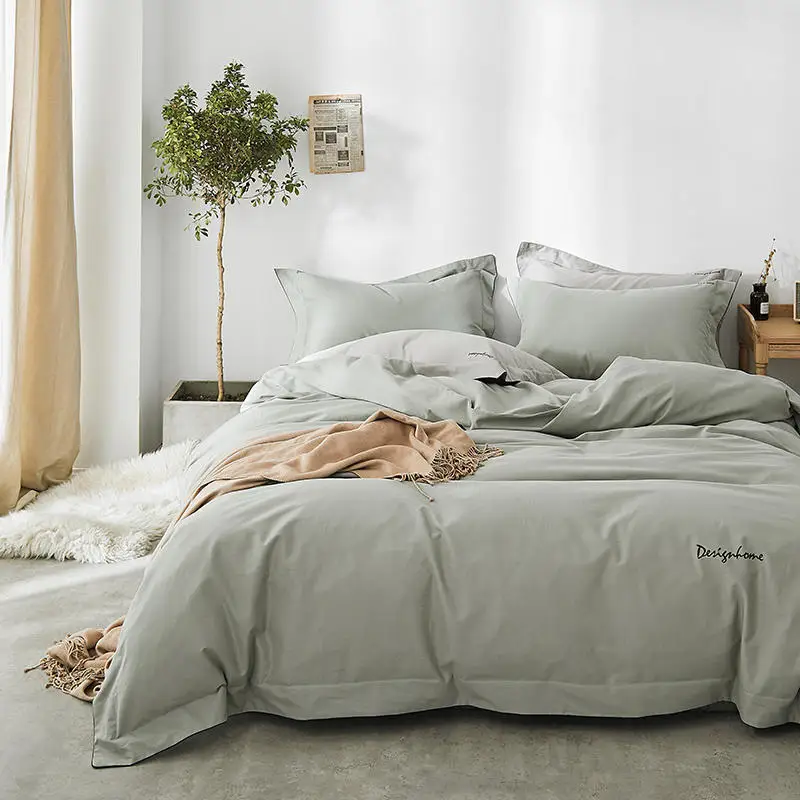 hotel linen 100% cotton 400tc sheet sets embroidered bedding set duvet cover cotton