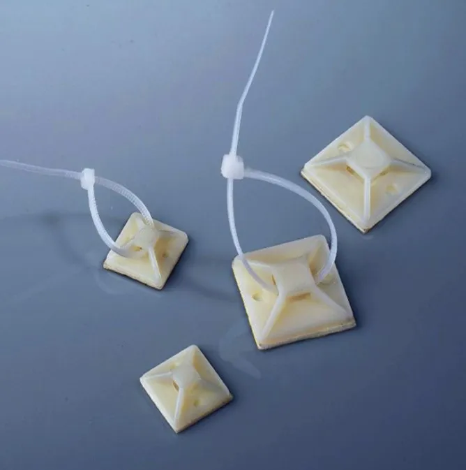 3M Self-adhesive Mounting Bases For Cable Tie Mount Holder assembled with screw and cable tie