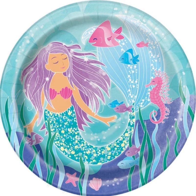 Birthday Party Decorations Supplies baby happy birthday party decoration set paper plate and  tablecloth mermaid theme