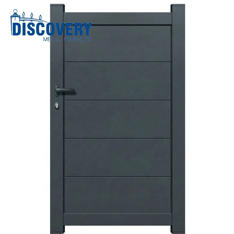 Custom Modern Walkway Gate Aluminum Single Swing Gate Electric Passageway Grille Gate for houses