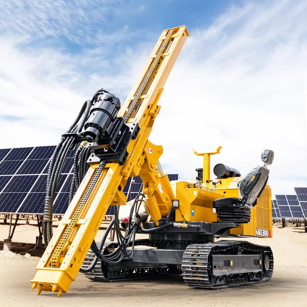 Hengwang Crawler Pile Driver Photovoltaic Solar Piling Hydraulic Drill Machine with Engine and Pump as Core Components