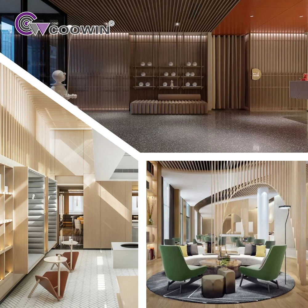 Non-Toxic Square Timber Tube Interior design Wpc Conference Centers Timber Tubes WPC Partition Wall