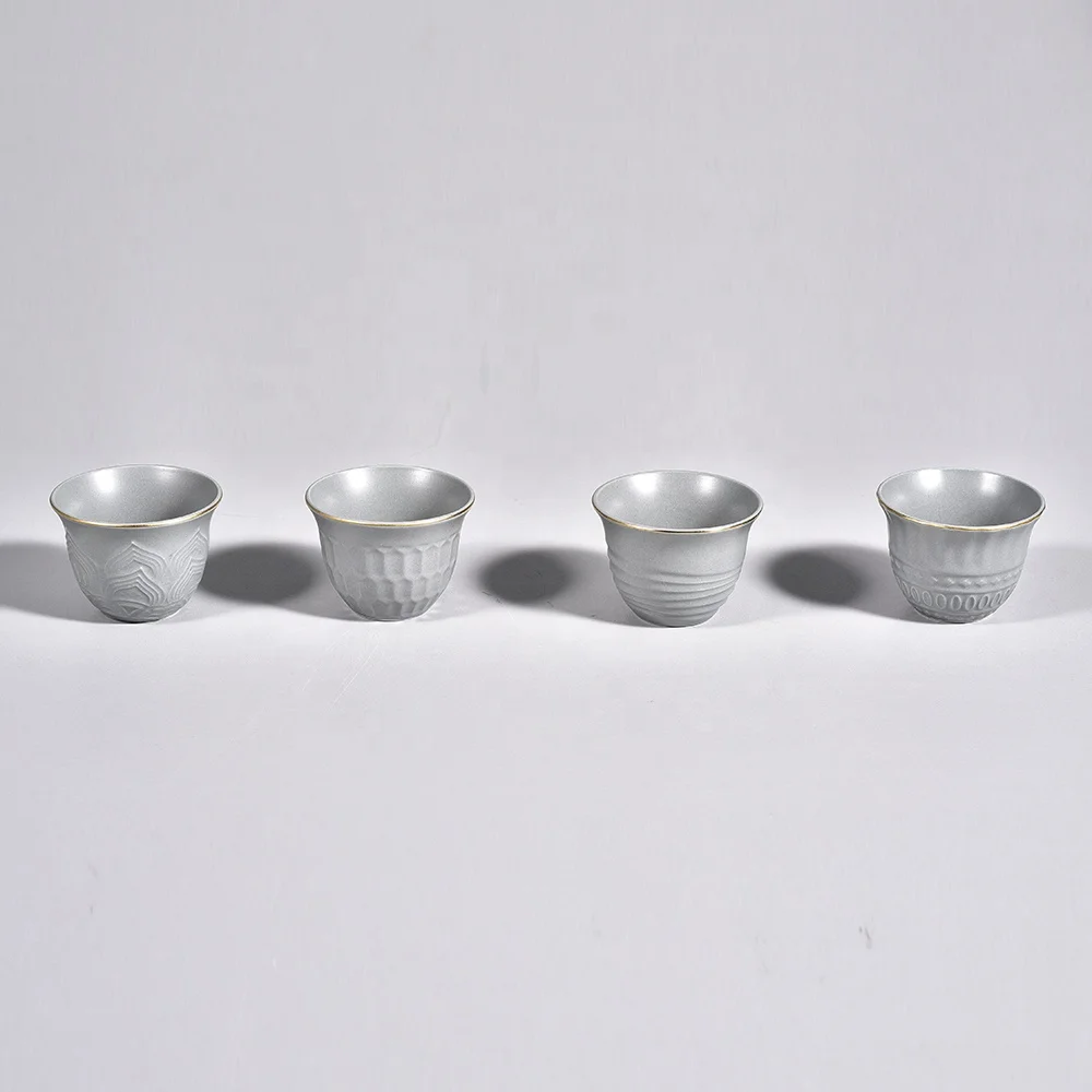 New Products Porcelain Arabic Coffee Cups Cawa Cup Porcelain Set of 12