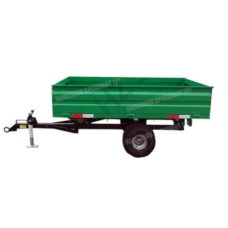 Optional Size Farm Equipment Tractor Hydraulic Tipper Trailer Agriculture Dump 2T Two Wheel Tipping Trailer