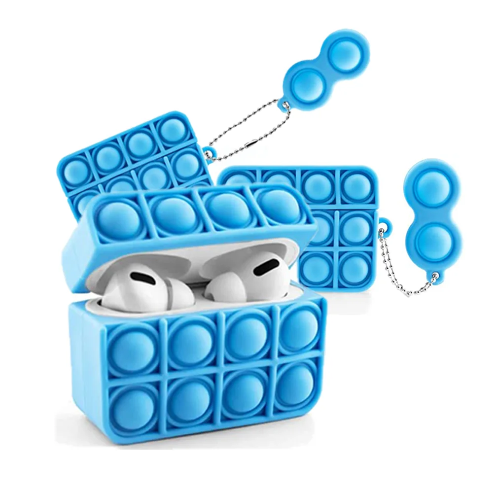 2021 Silicone Bubble Push POP Fidget Toys Headphones Case For Air pods 1 2 3  Pro Case Cute Shockproof Earphone Cover Toy