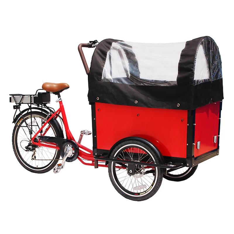 2022 good quality electric 2 wheel adult trike cargo electro tricycle with front two wheel for passenger child seat