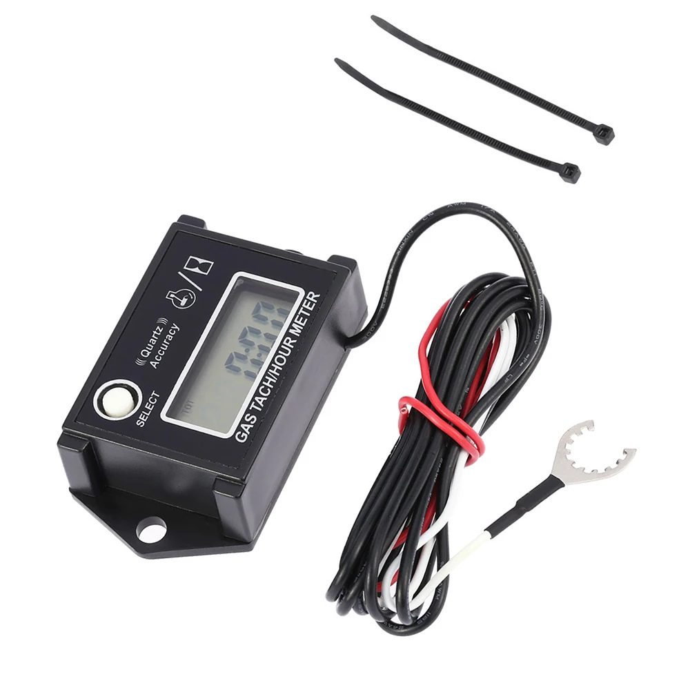 Lcd Digital Tachometer Tach/hour Meter Rpm Tester For 2/4 Stroke Engine Motorcycles
