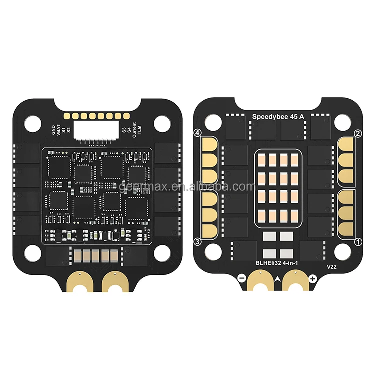 Drone Components for SpeedyBee BLHeli32 45A 128KHz 4-in-1 ESC (V22) DSHOT300/600/1200 Protocol 3-6S Power input VBAT UAV Parts