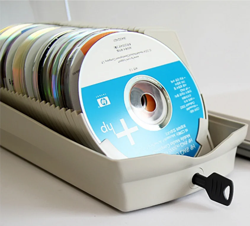 ACTTO  Durable dvd disc Rectangular containers case  box  with 2 keys CD Storage Box  Record Case with  Locks