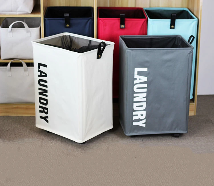 Custom Durable Organizer Collapsible Cart Baskets with Wheels Foldable Corner Storage Bag Dirty Cloth Washing Hamper Laundry Bin