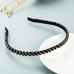 Простые повязки на голову с бусинами для женщин, головной убор для вечеринки, повязка для волос, аксессуары