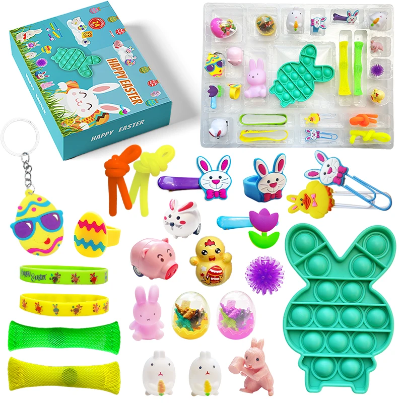 Cartoon Animal Egg Surprise Gift Advent Calendar 24 Days Fidget Countdown Toys for Kids 24pcs/set Easter Lucky Blind Box