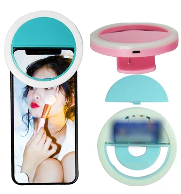 NEON-GLO Led Camera Round Ring Flash Fill Light Selfie  Mobile Phones Case Holder Phone Ring Light