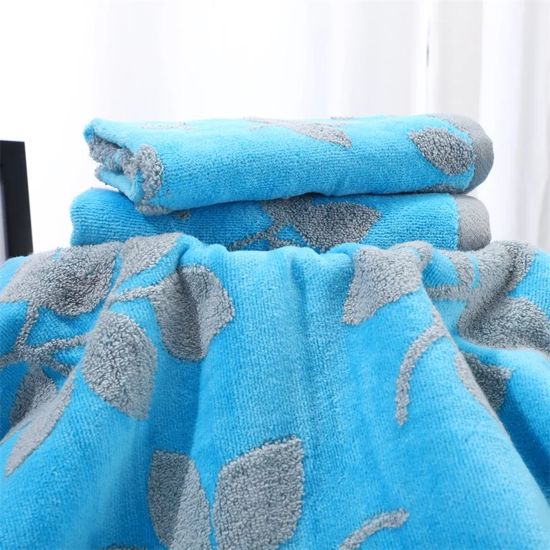 Good Selling 3 Pieces Refreshing Printed Colorful Elegant Soft Pure Cotton Towel Set