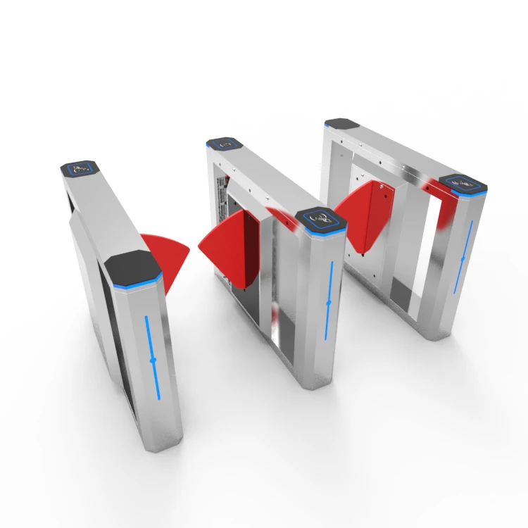 Security Office Building Entrance Access Control System Barrier Gate with RFID Reader, Qr Code Flap Turnstile