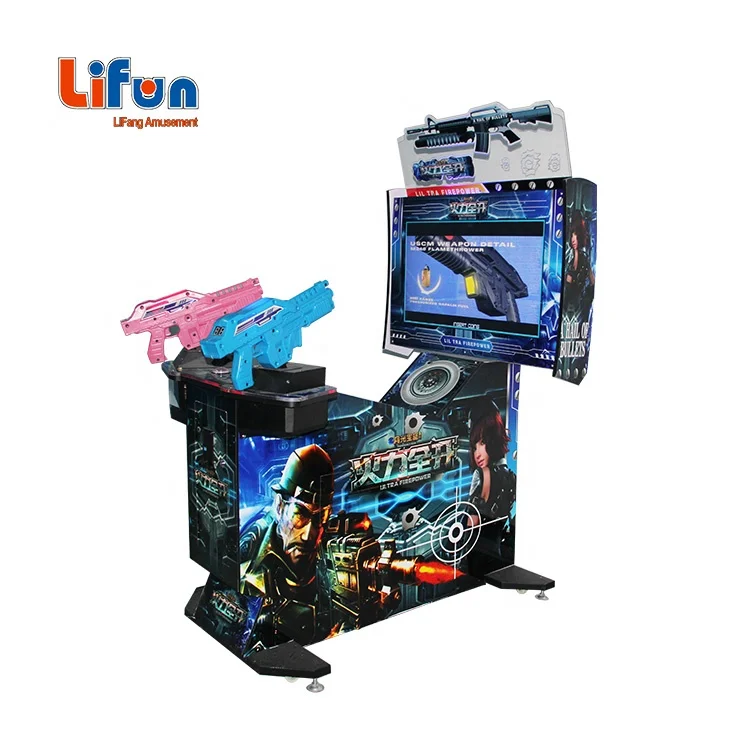 Factory Wholesale 32' Firepower 2 Player Simulator Children Gun Shooting Game Machine Coin Operated Kid Games