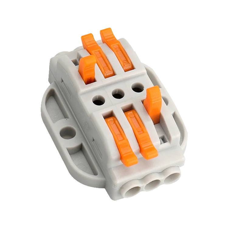 universal 3 channels Lever Wire Splitter Quick connection terminal MINI Wire Connector Push In terminal block
