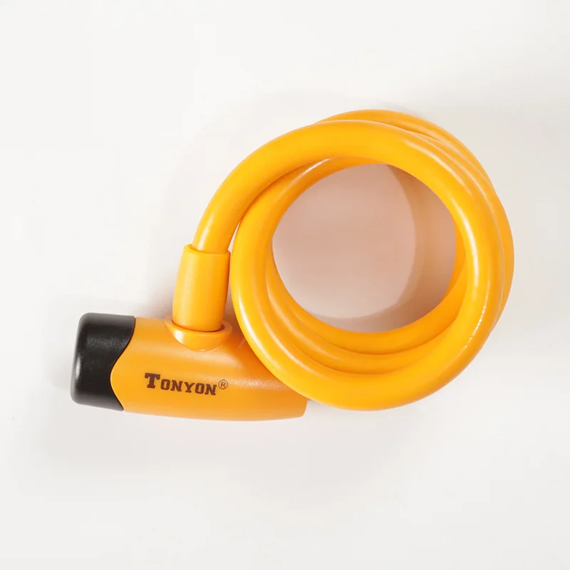 TONYON High quality orange wire lock motorcycle anti theft lock for bicycle cable lock