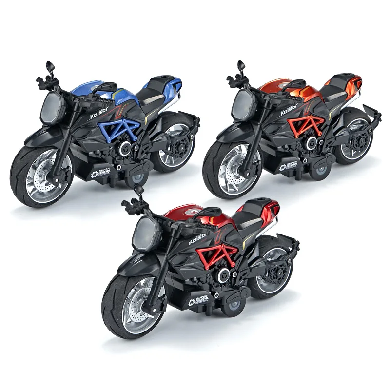 2021 new design sacal 1/12 die cast motorcycle models pull back race motorcycle toys with music  lighting