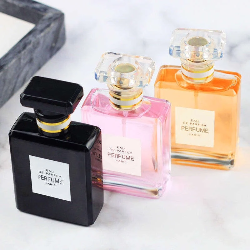 Free Sample Luxury Woman, 30ml 50ml Square Spray Glass Perfume Bottle 50ml Wholesale/
