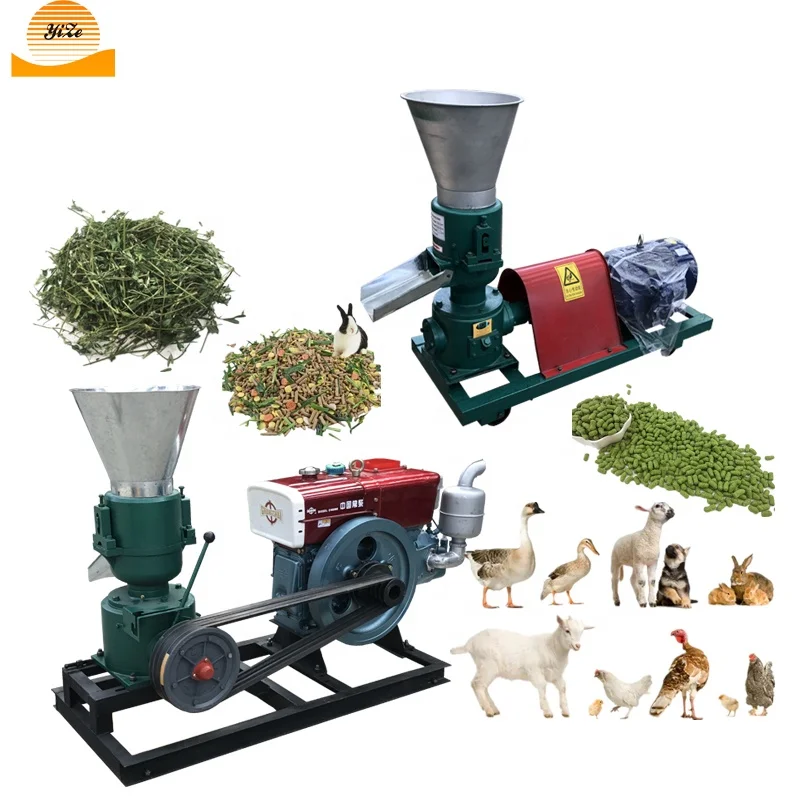 Electric flat-die feed processing machines extruder pelletizer machine for animal cow rabbit cheep cattle pellet making machine