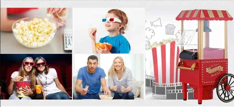Hot Manya Electric Car Shape 1200W 220v Electric Portable Mini Hot Air Vintage 48 oz Popcorn Marker Home Popcorn Machine