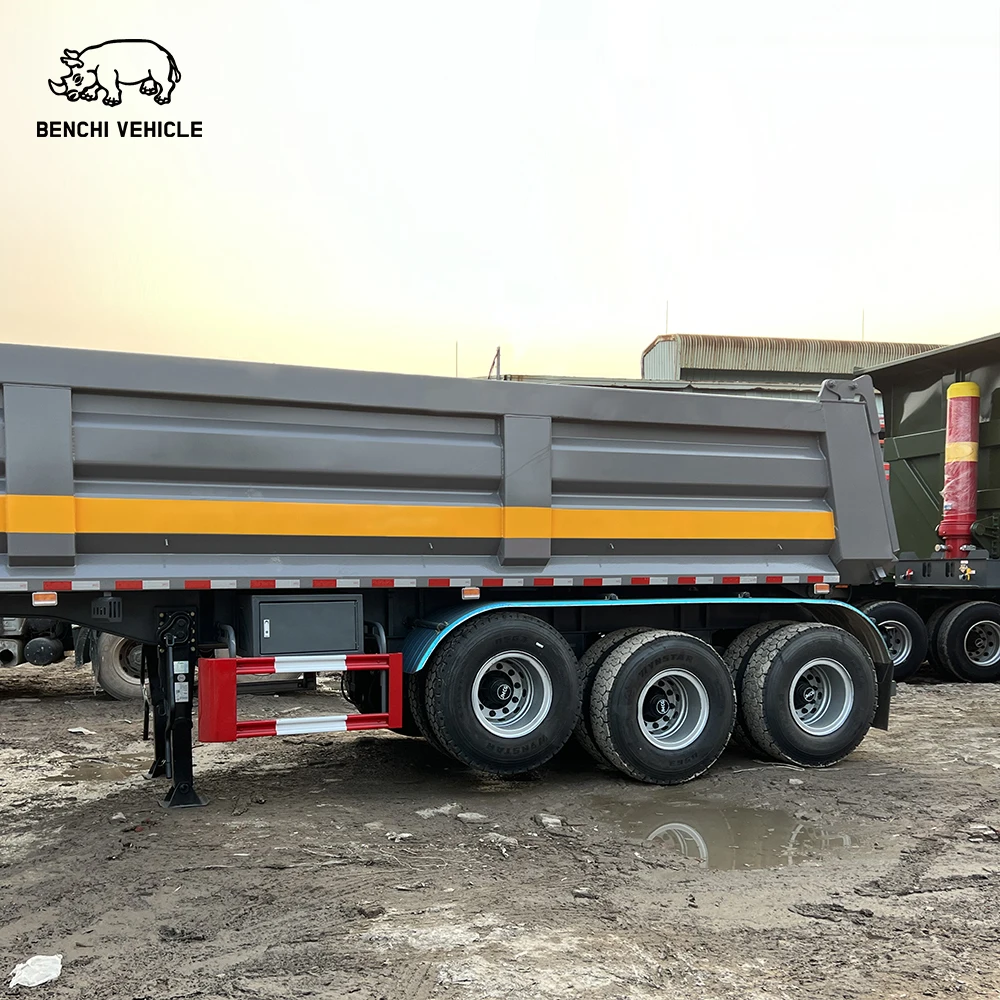 Hydraulic U Shape 3 Axle 50 Ton Tipper Truck Semi Trailer Rear Dump Semi Trailer