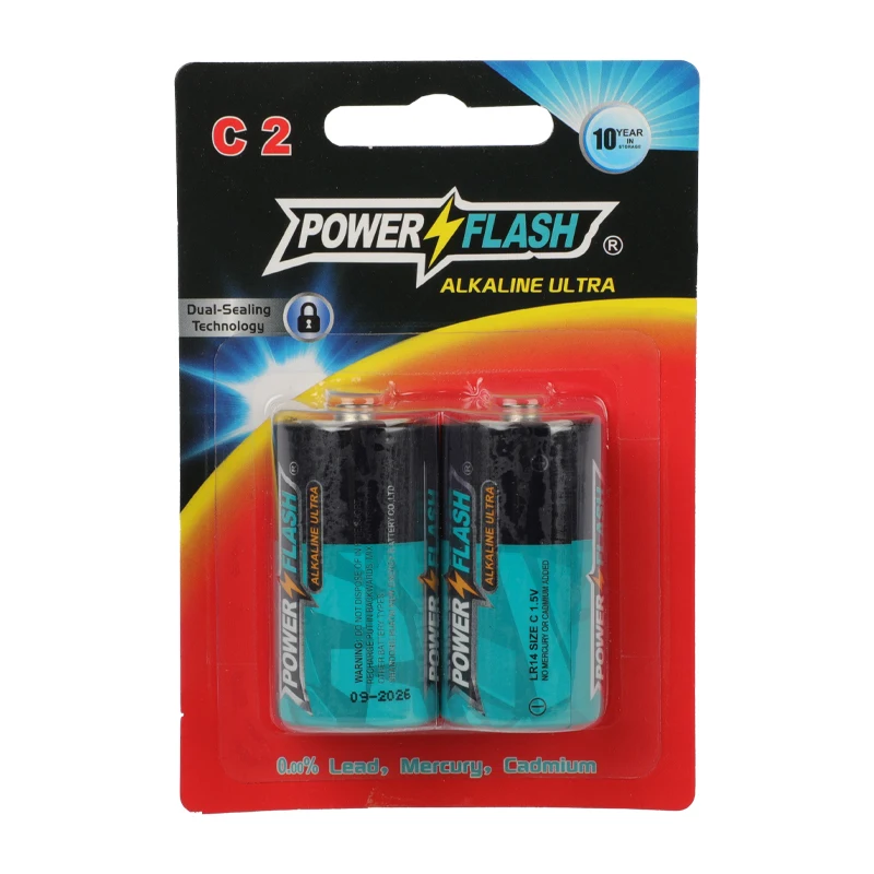 Power Flash Superior Quality 1.5v C LR14 Size C Ultra Alkaline Battery
