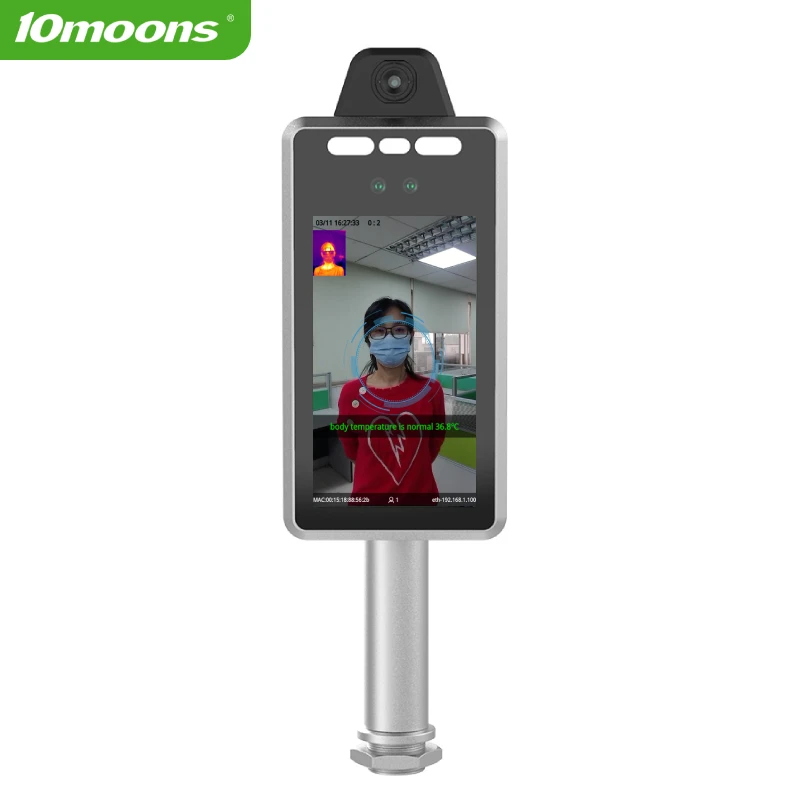 touch screen access control  face recognition biometric fingerprint time attend scan  detection binoculars temperature measure