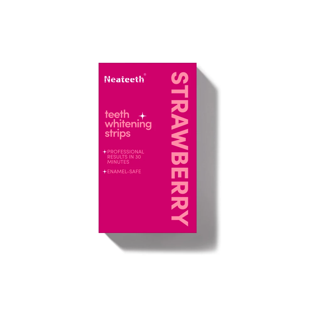 High Viscosity PAP Teeth Whitening Strips Strawberry Flavoured Tooth Bleaching Dry Strips 21 Packs