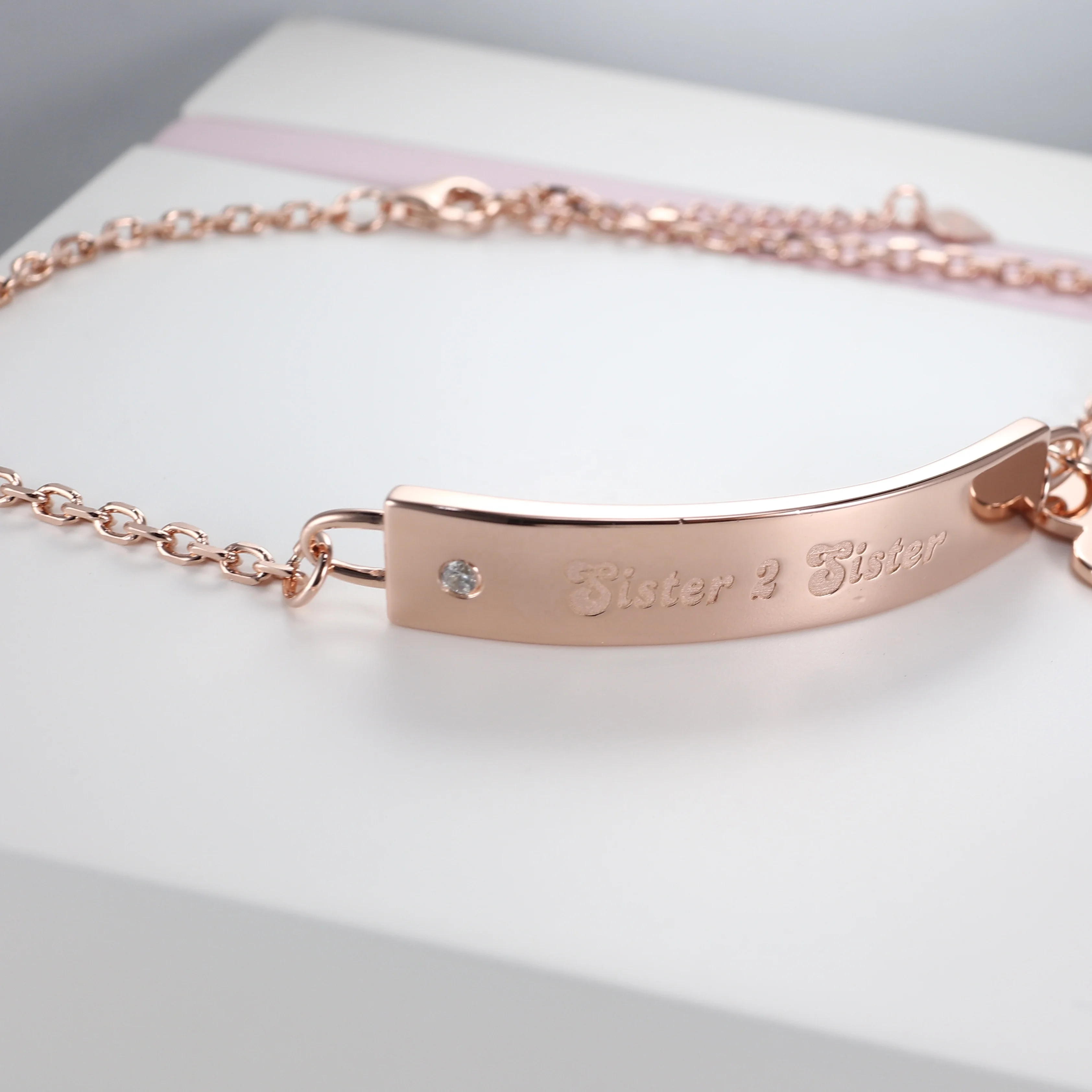 Aiz Jewelry 18K Gold Plated 925 Sterling Silver Plate Children Women Men Logo Name Blank Bar Couples Custom Engraving Bracelet