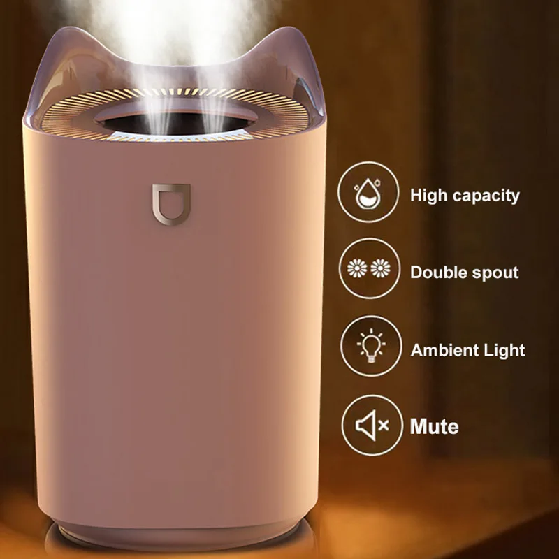 3L USB Air Humidifier with LED Night Light for Hotel Room Home Table Desk H2O Cool Mist Ultrasonic Air Humidifier Manufacturer