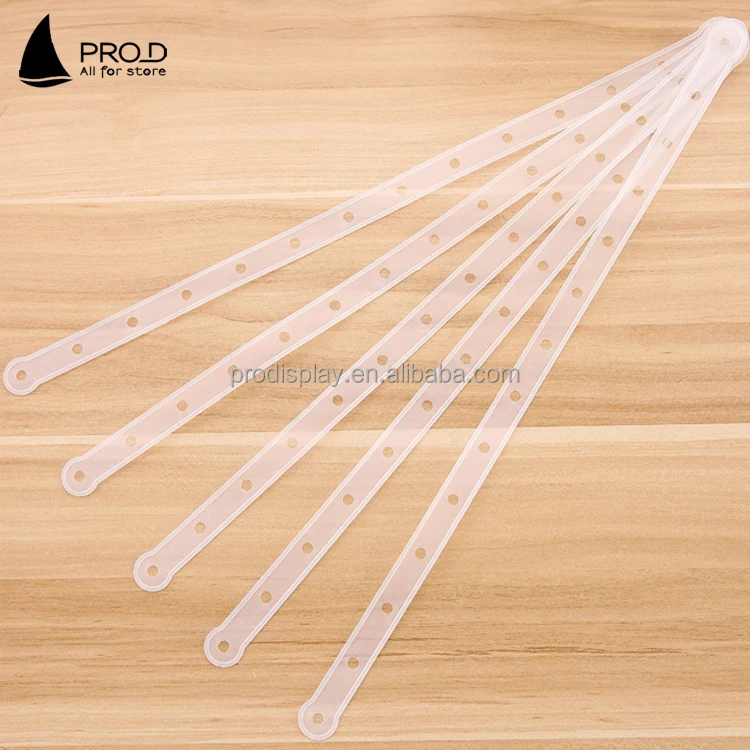 Shopping mall 14 hole long white plastic clothes hanger connect strip