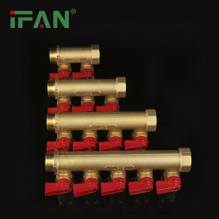IFAN Manufacturer OEM ODM Forged Floor Heating Plumbing PEX Pipe Brass Water Manifold