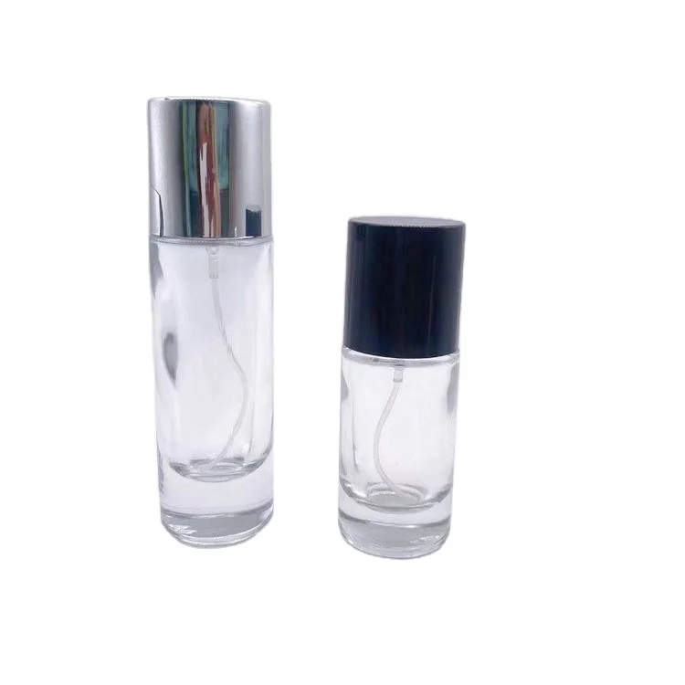 30ml 20ml Thick bottom empty 15mm neck clear Luxury perfume glass bottle with sprayer cap