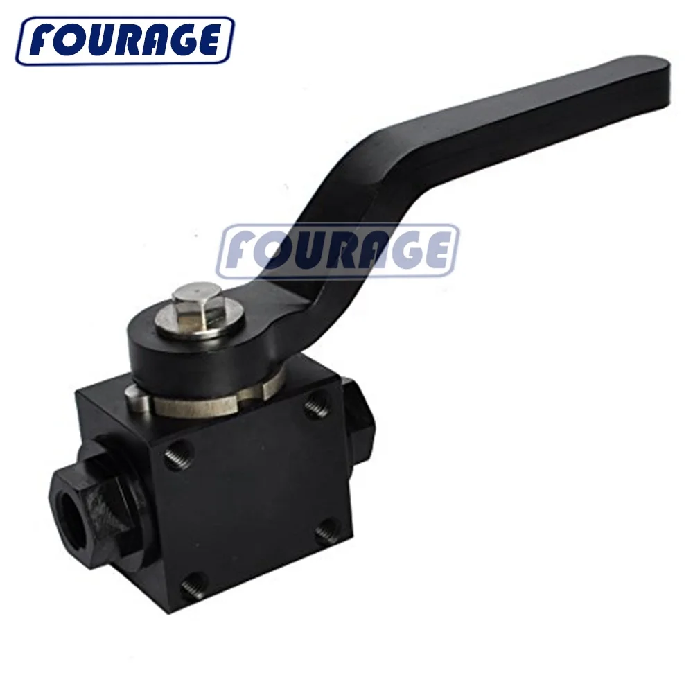 Fourage Billet Aluminium 1/8 NPT Control Cut Off Fuel Flow Brake Line Lock Shut Off Valve