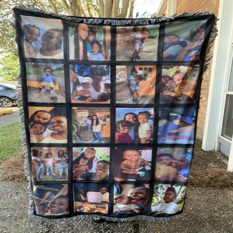 Горячая Распродажа печать на заказ 9 панелей Сублимация 20 фото одеяло