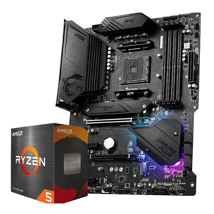 Игровая материнская плата QY B550 с процессором Amd R5 5600x и R7 5800x в