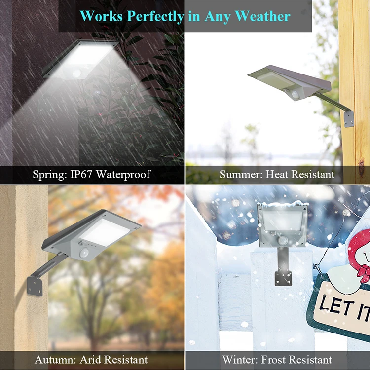 18pcs SMD LED Motion Sensor Solar Panel Solar Wall Garden Lamp