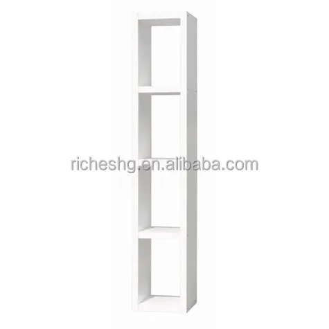 black particle board vertical type 4 shelf bookcases